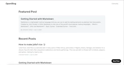 OpenBlog - Simple blogging for devs gallery image
