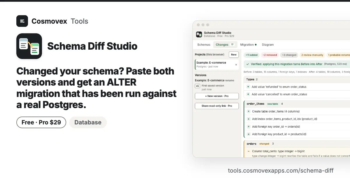 Schema Diff Studio gallery image