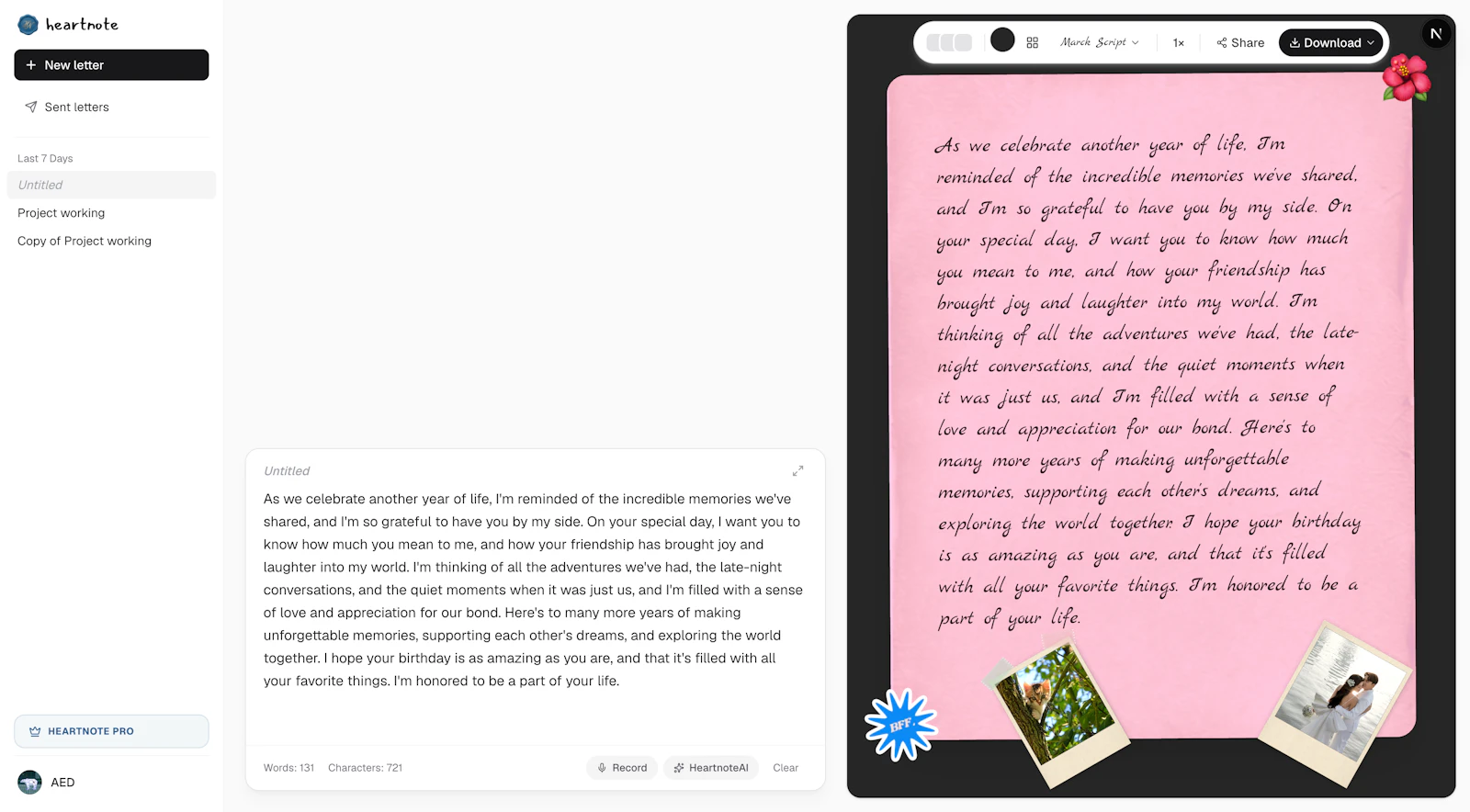 Heartnote screenshot 2