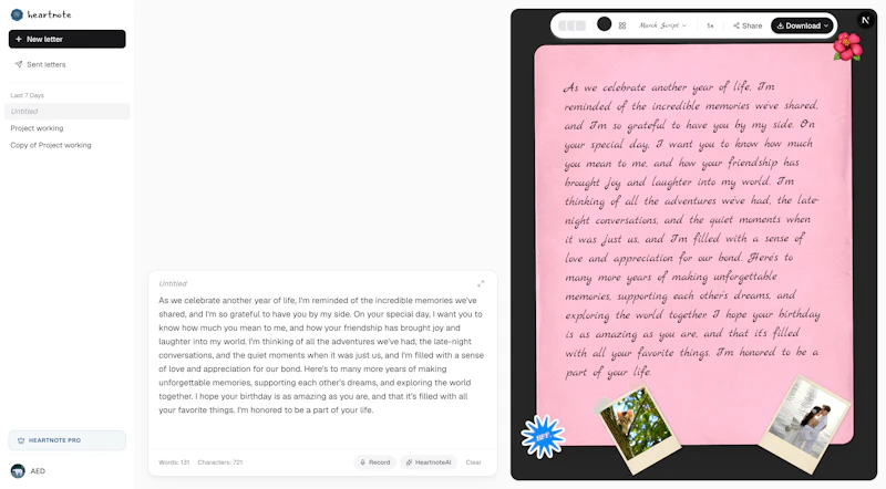 Heartnote screenshot 2