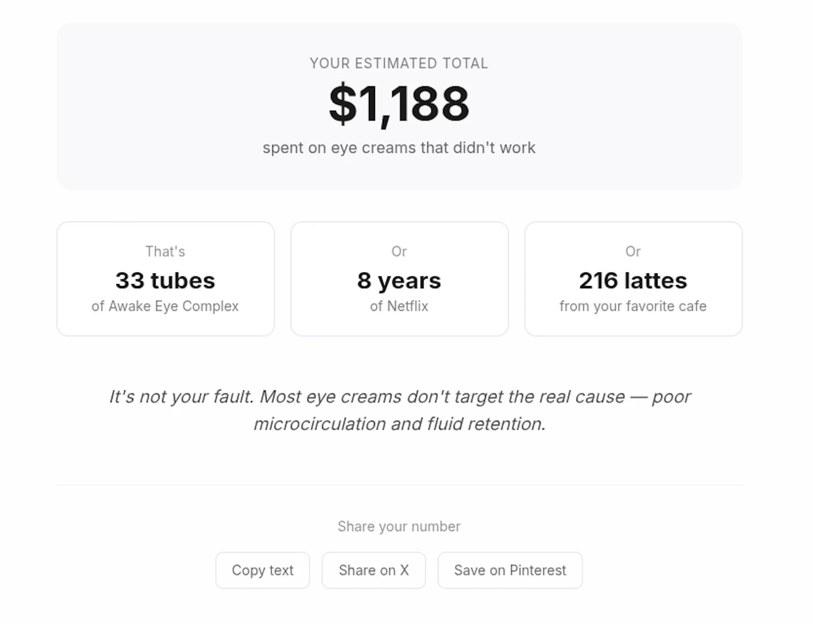 How Much Have You Wasted on Eye Creams? screenshot 3