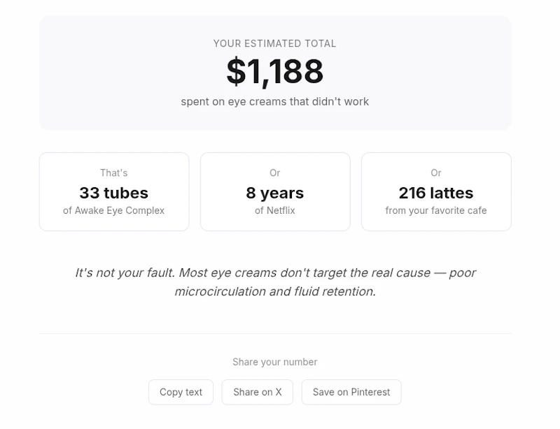 How Much Have You Wasted on Eye Creams? screenshot 3