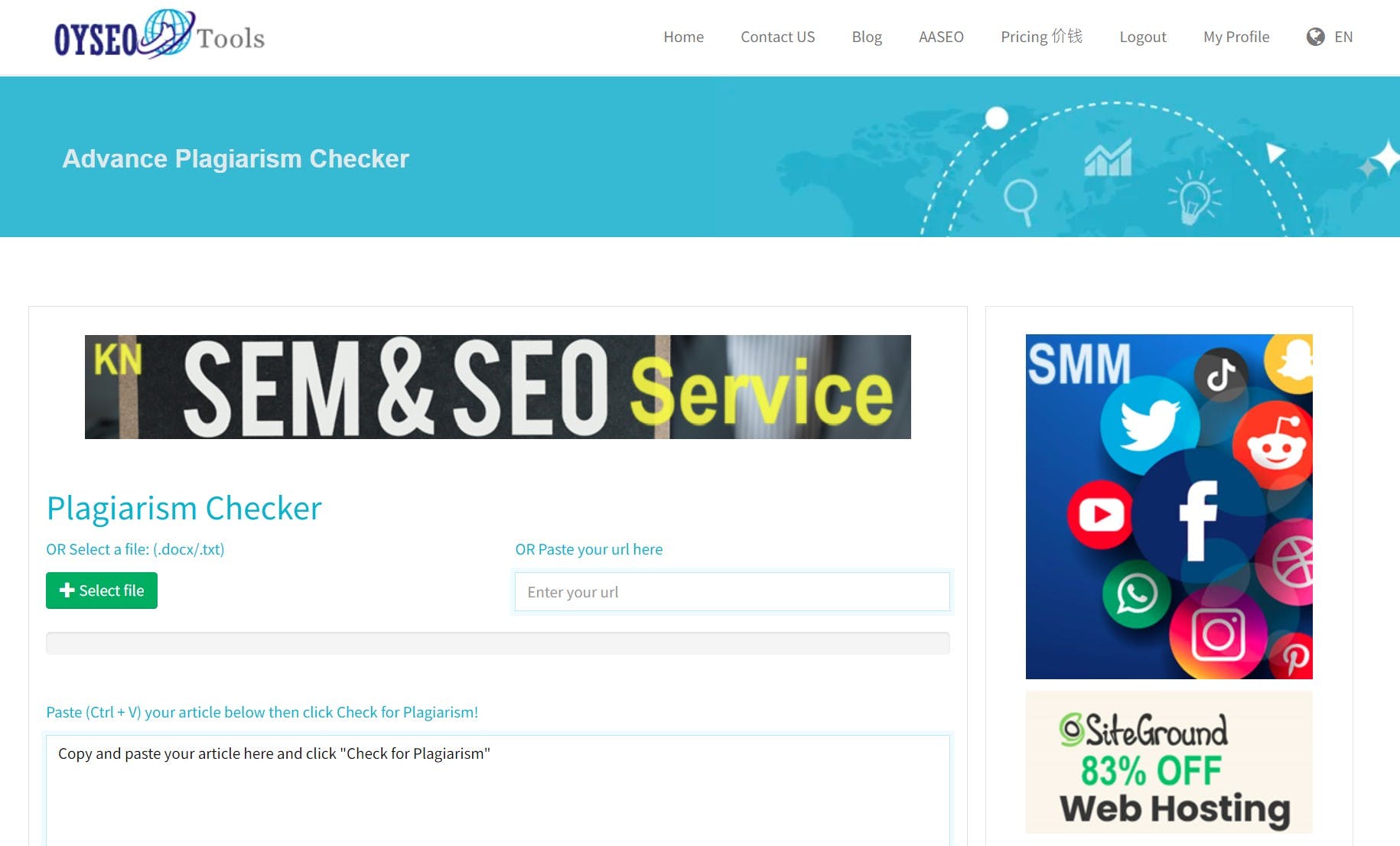 OYSEO Plagiarism Checker media 1