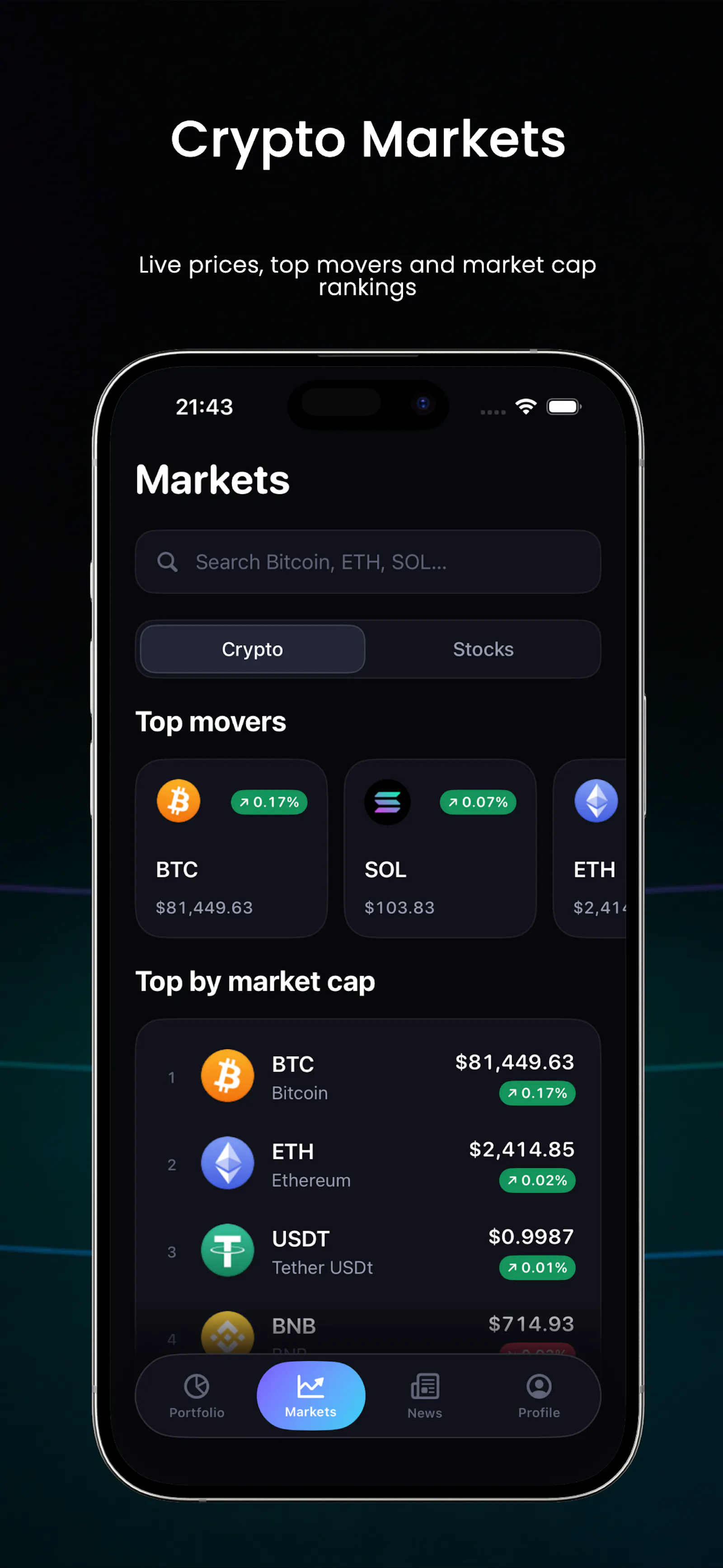 FinTrack: Crypto & Stocks screenshot 5