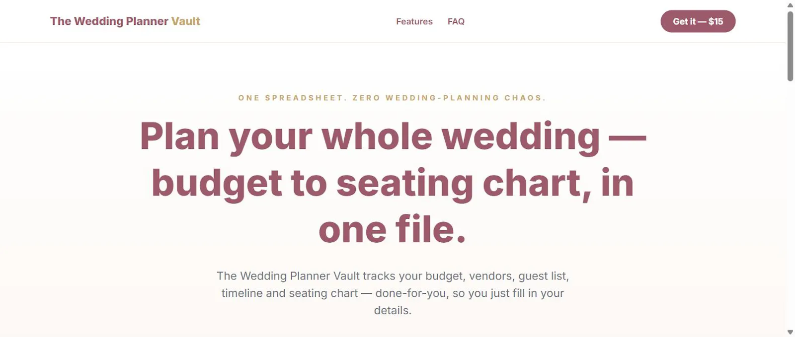 The Wedding Planner Vault screenshot 2
