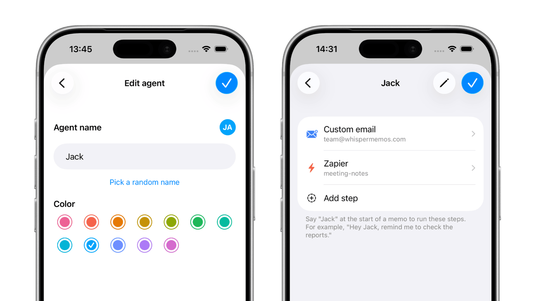 Agents in Whisper Memos gallery image