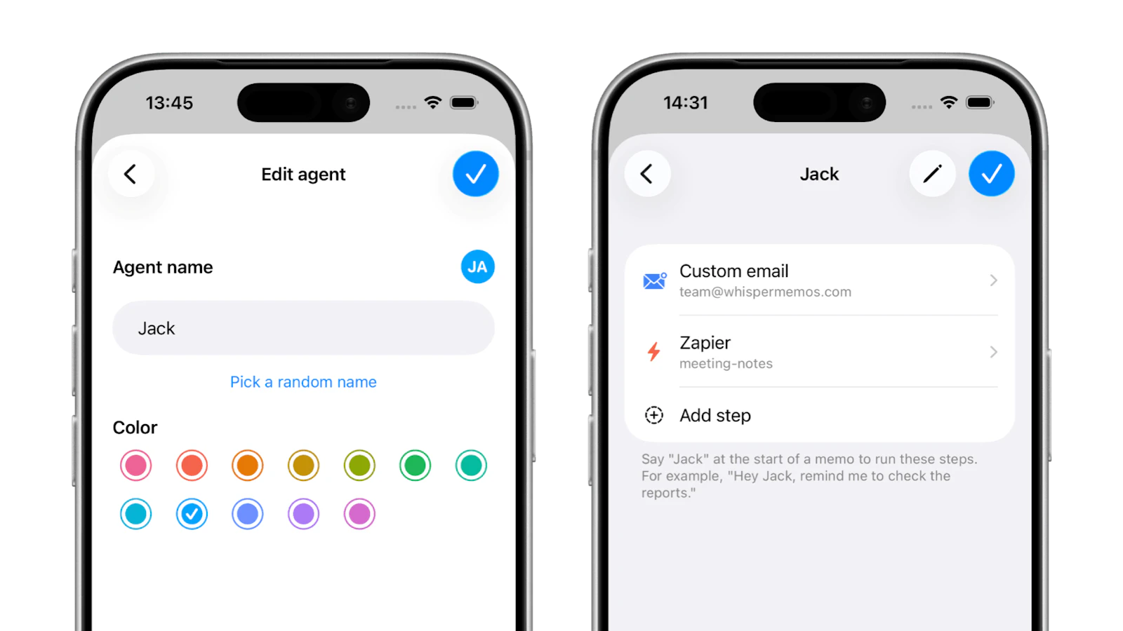 Agents in Whisper Memos screenshot 3