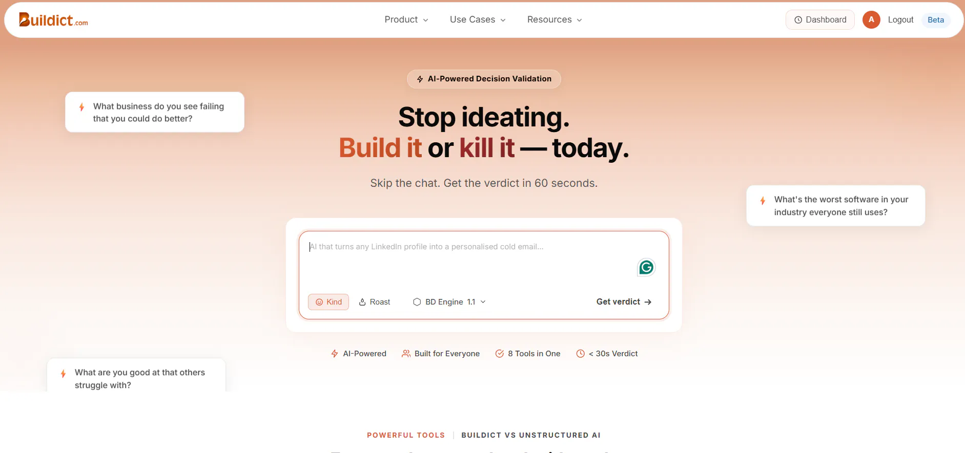 Buildict 제품 배너