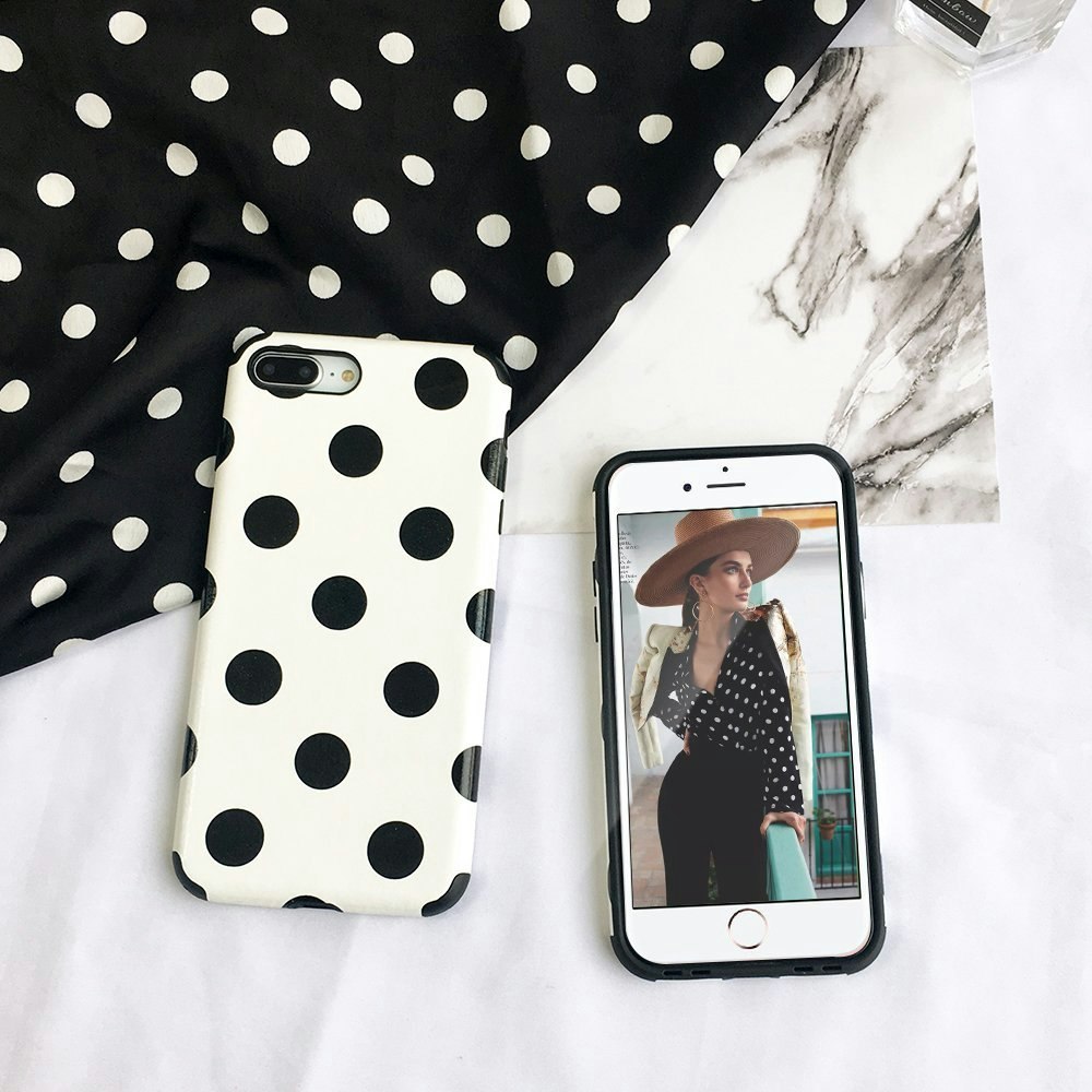 iPhone leather case with Polka Dots gallery image