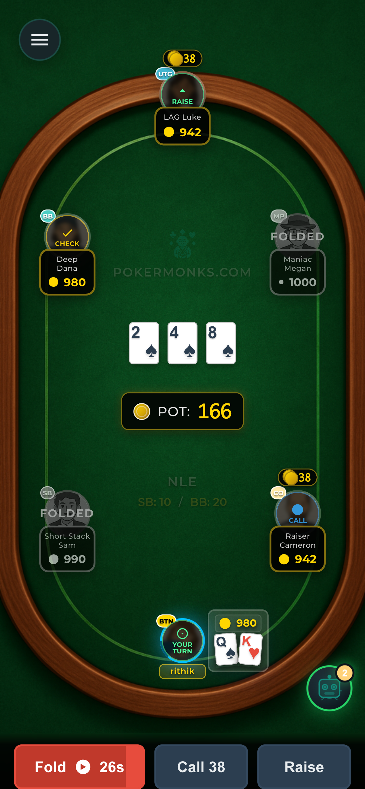 PokerMonks.com - Main product screenshot demonstrating key features and user interface