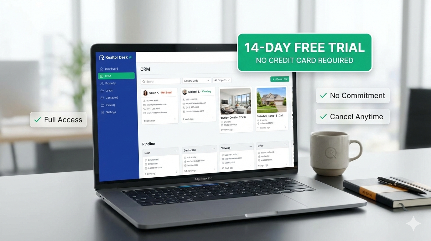 Realtor Desk - Main product screenshot demonstrating key features and user interface