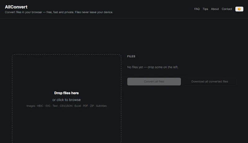 AllConvert — Free Online File Converter screenshot 1