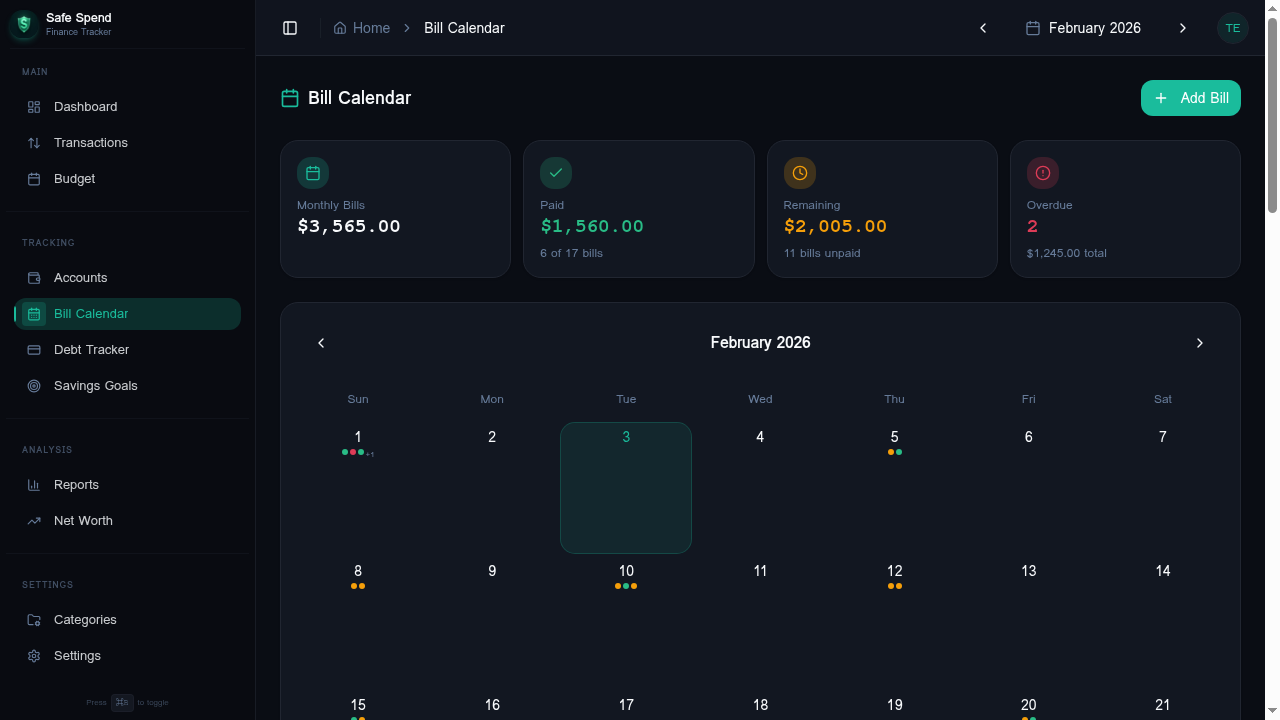 Safe Spend - Screenshot 4 showing product features and functionality