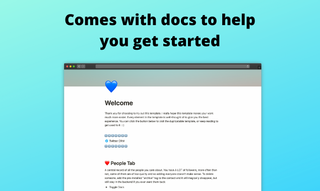 Twitter CRM + CMS Notion Template gallery image
