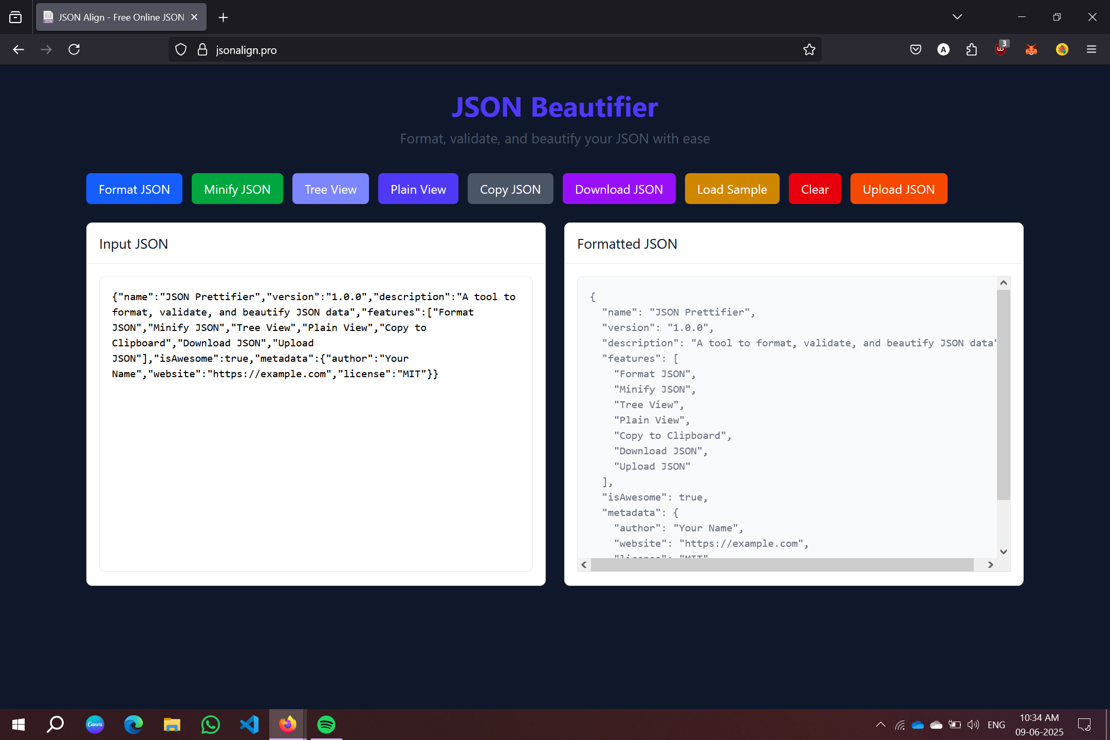 jsonalign.pro - ตกแต่งรูปแบบและจัดตำแหน่ง JSON ออนไลน์ฟรี 100% ออนไลน์ทันที media 3