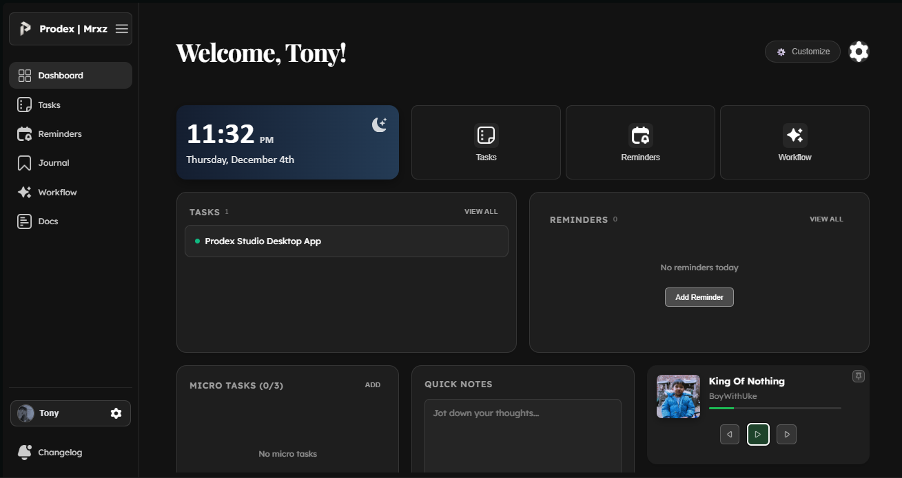 Prodex Studio - Main product screenshot demonstrating key features and user interface