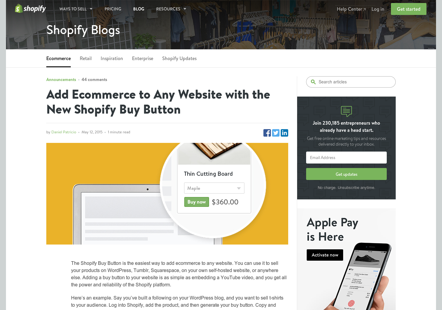 The New Shopify Buy Button