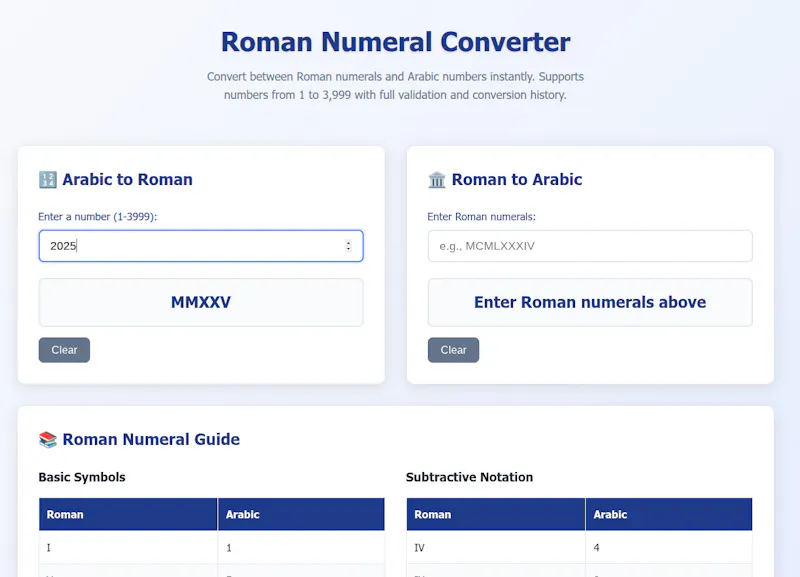 Free Roman Numeral Converter screenshot 1