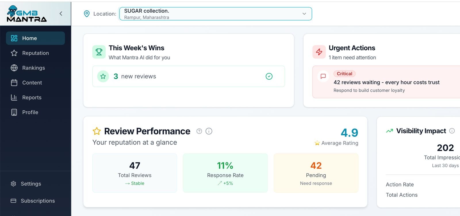GMBMantra - Screenshot 5 showing product features and functionality