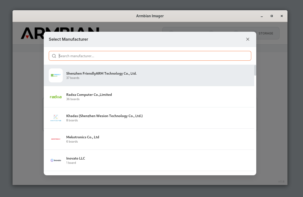 Armbian flashing tool - Main product screenshot demonstrating key features and user interface