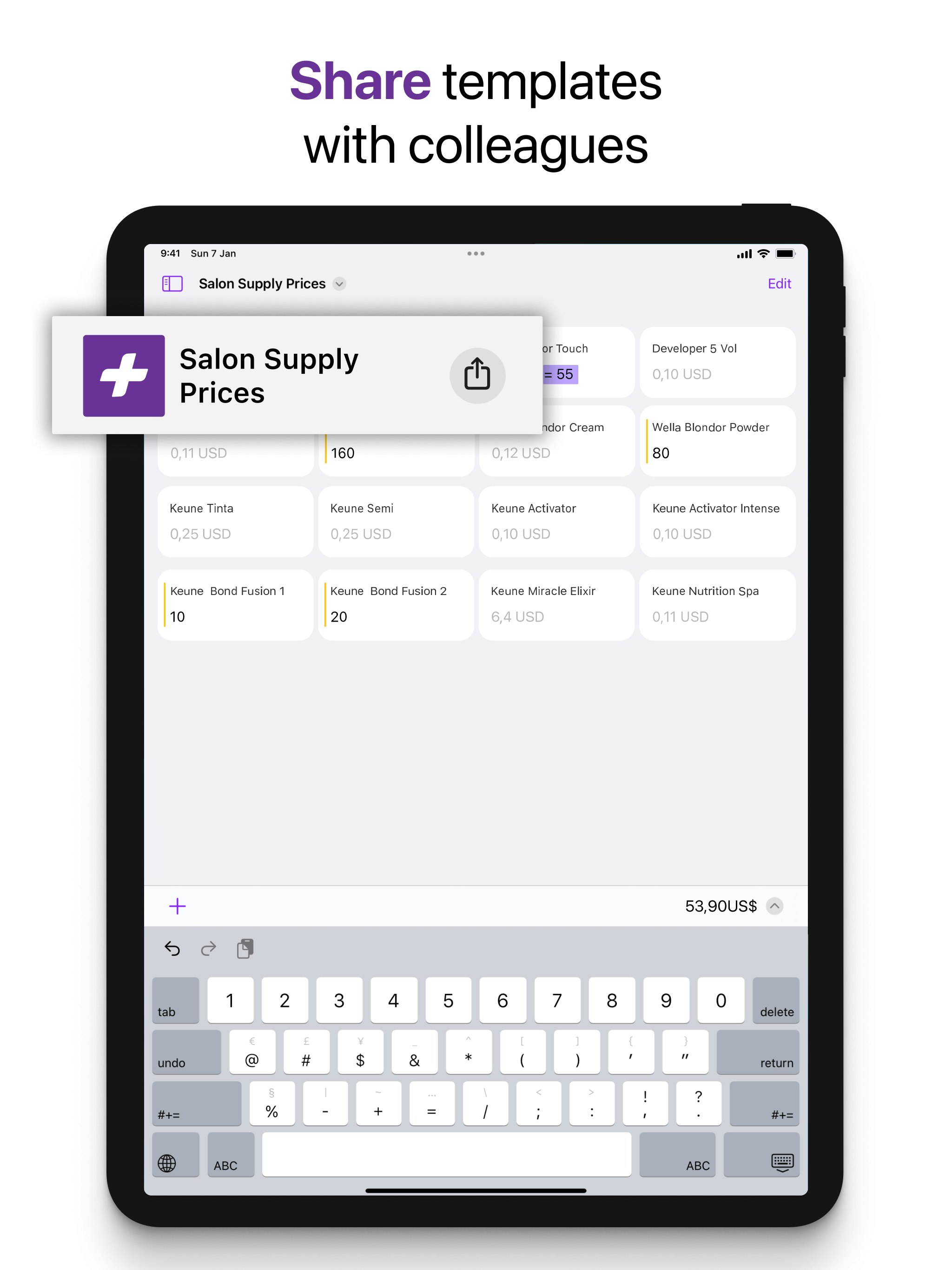 Holycalc - Рассчитайте затраты на основе цены за единицу материалов медиа 4