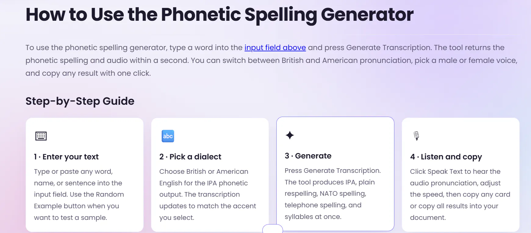 Phonetic Spelling Generator gallery image