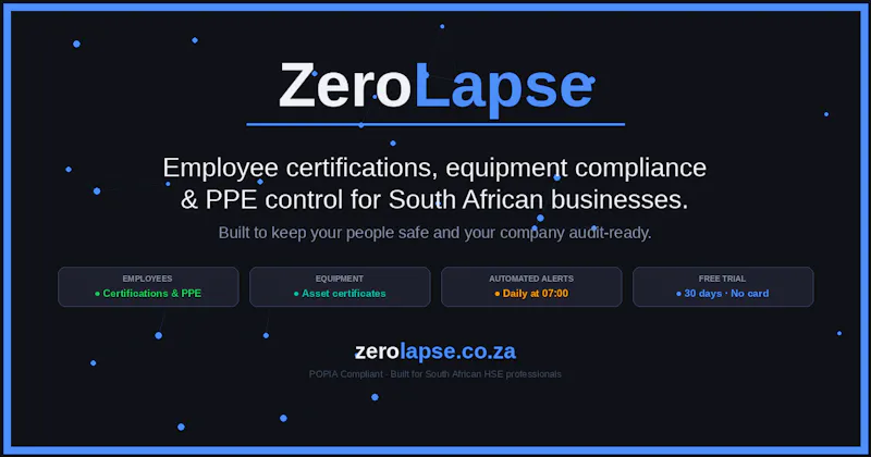 ZeroLapse - HSE Compliance & Safety App screenshot 1