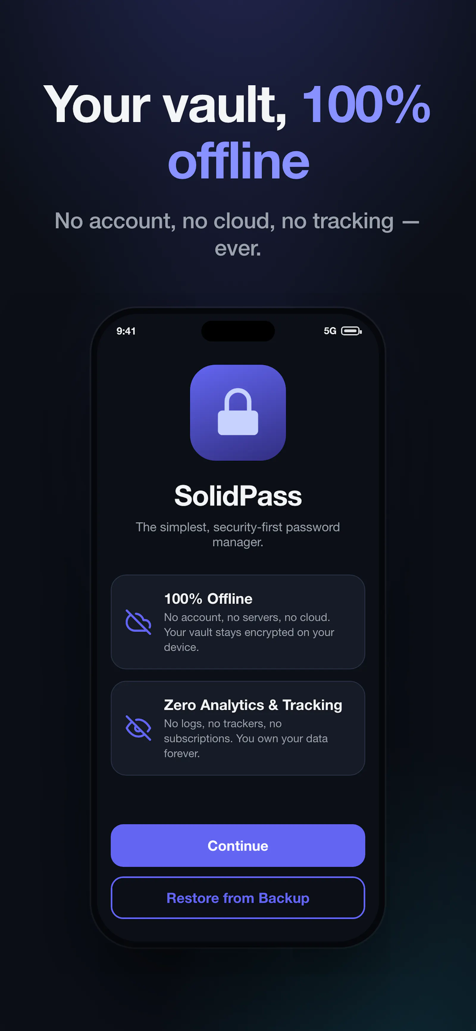 SolidPass Offline Vault screenshot 1