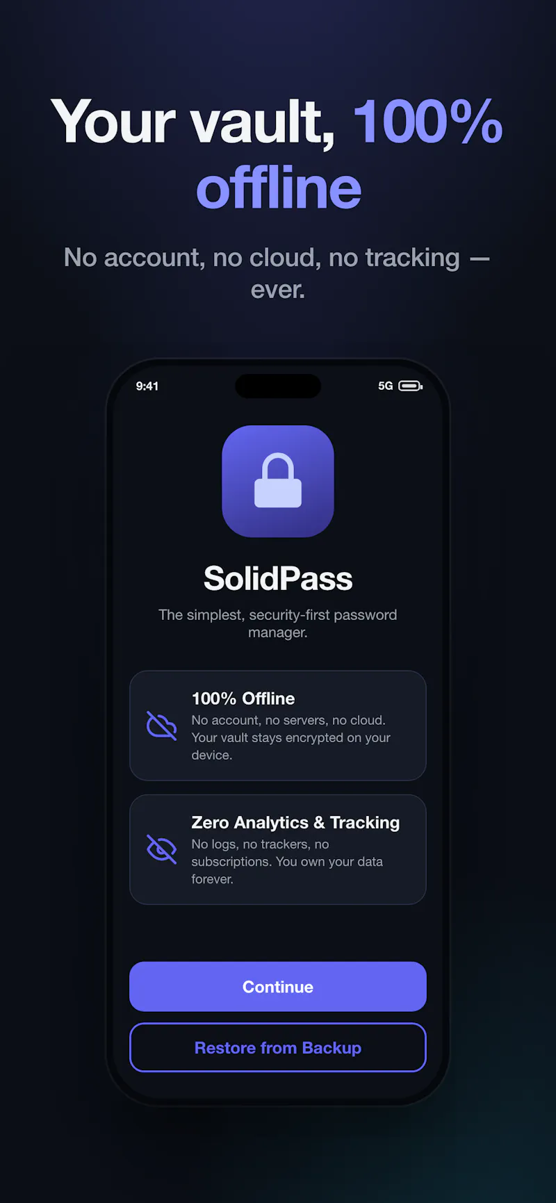 SolidPass Offline Vault screenshot 1