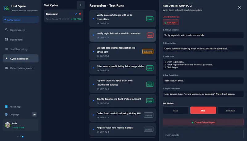 TestSpire screenshot 2