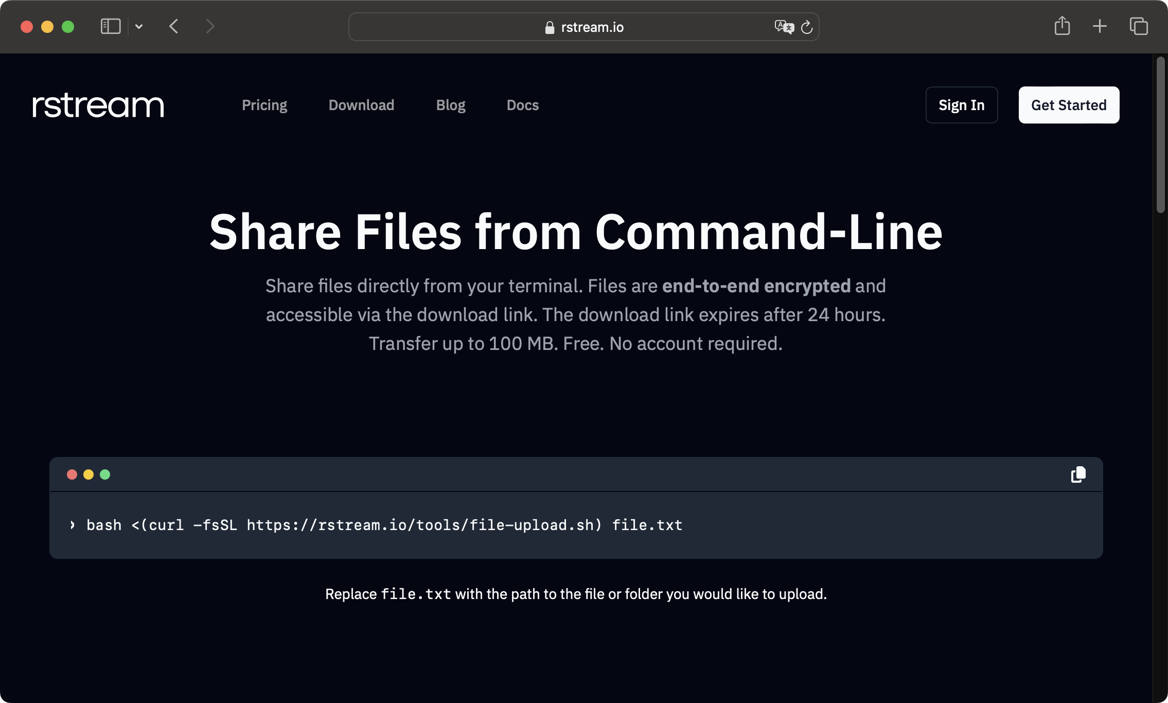 startuptile secure file sharing-share files from your terminal with end-to-end encryption