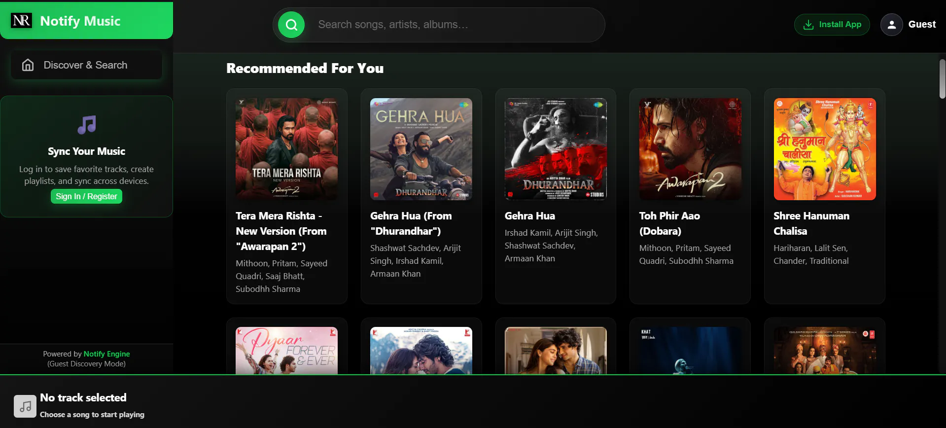 Notify Music screenshot