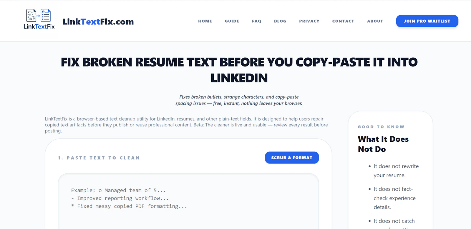 LinkTextFix.com  screenshot 1