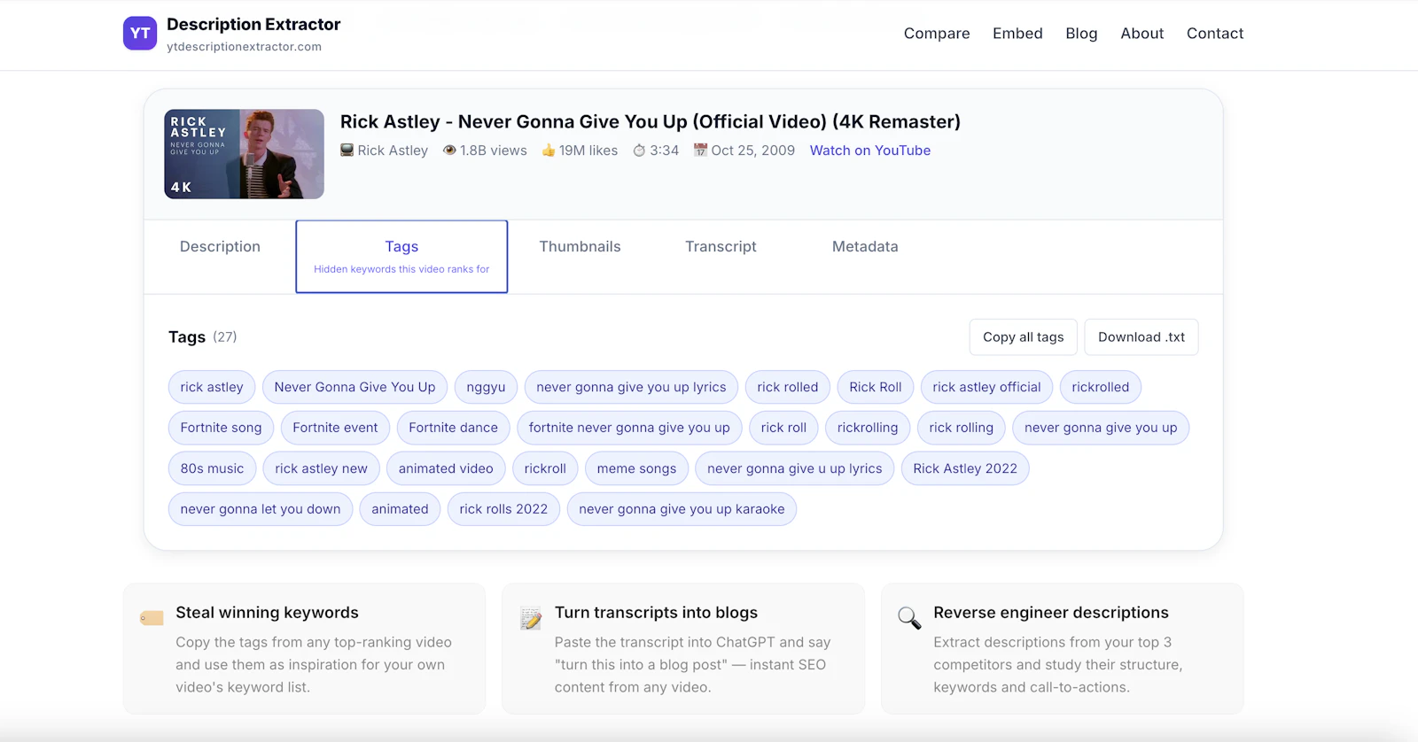 YT Description Extractor screenshot 4