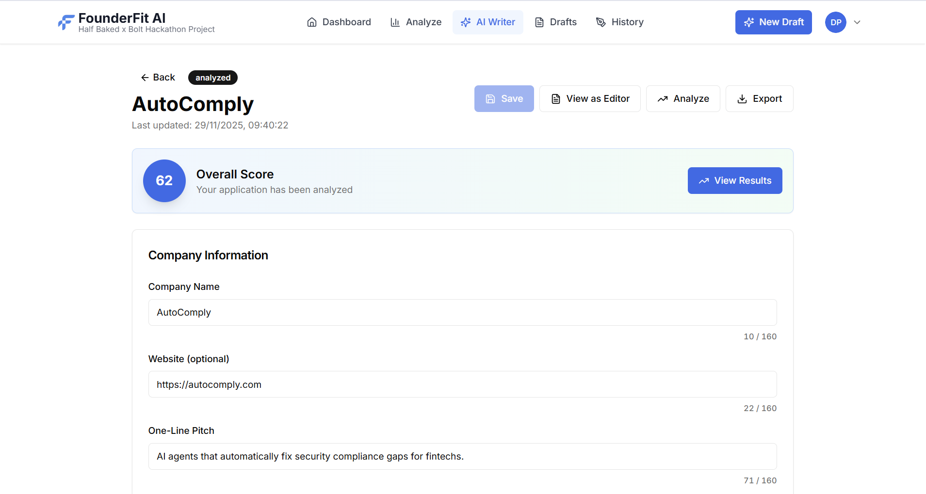 FounderFit AI screenshot 6