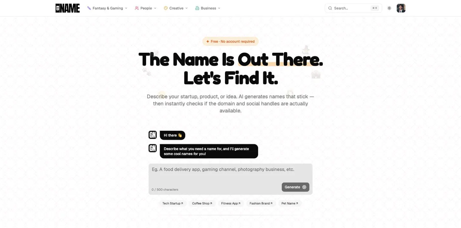 GenName.io screenshot 2