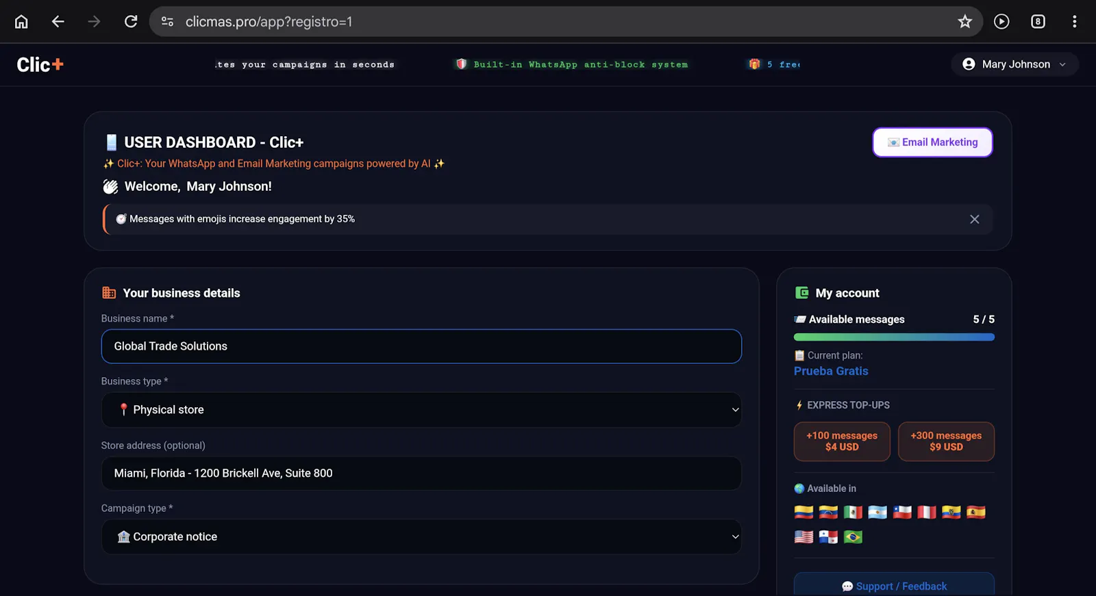Clic+ screenshot 1