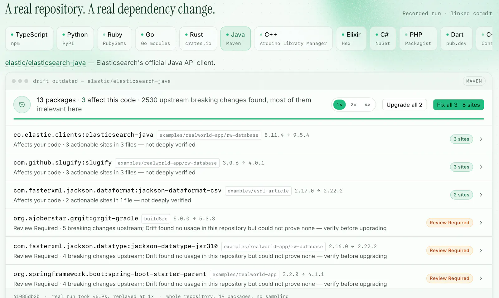 Drift — Dependency Upgrades screenshot 4