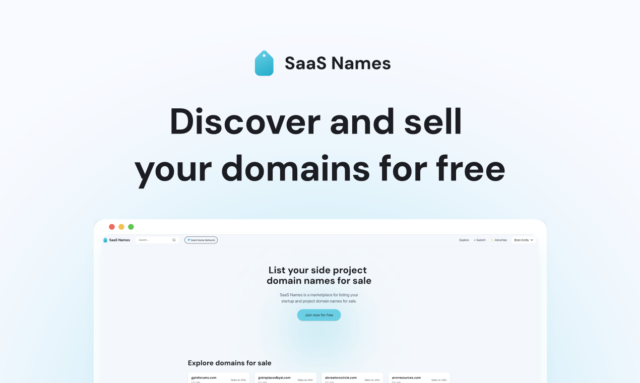 startuptile SaaS Names-Discover and sell your unused domains for free