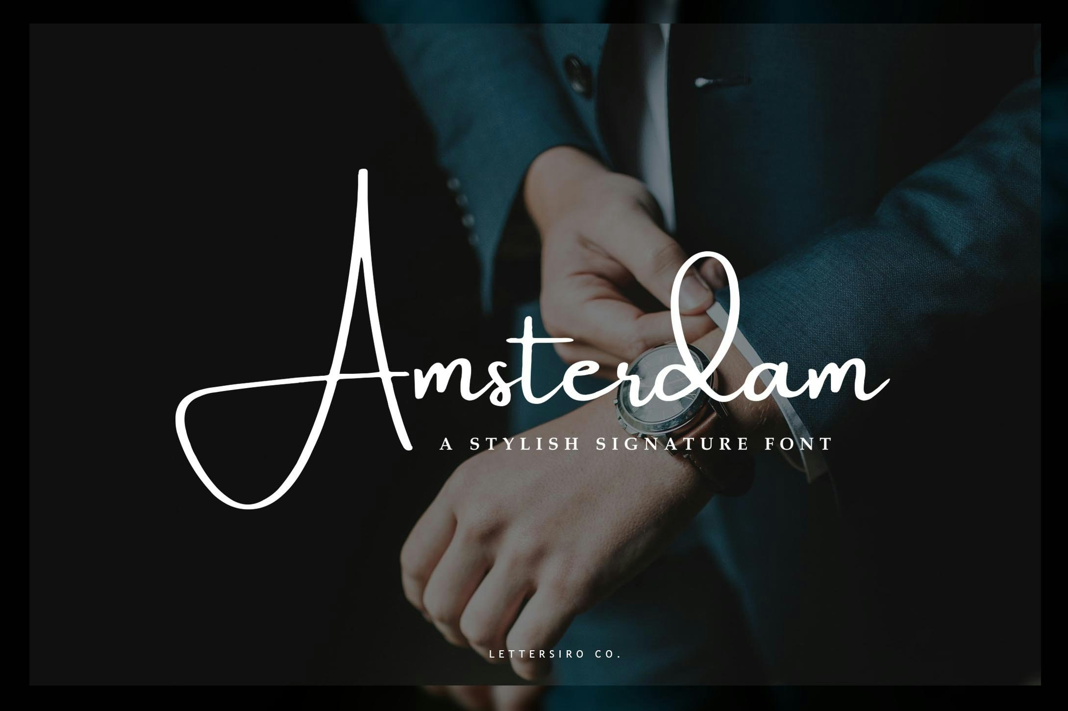 Amsterdam Font - Main product screenshot demonstrating key features and user interface