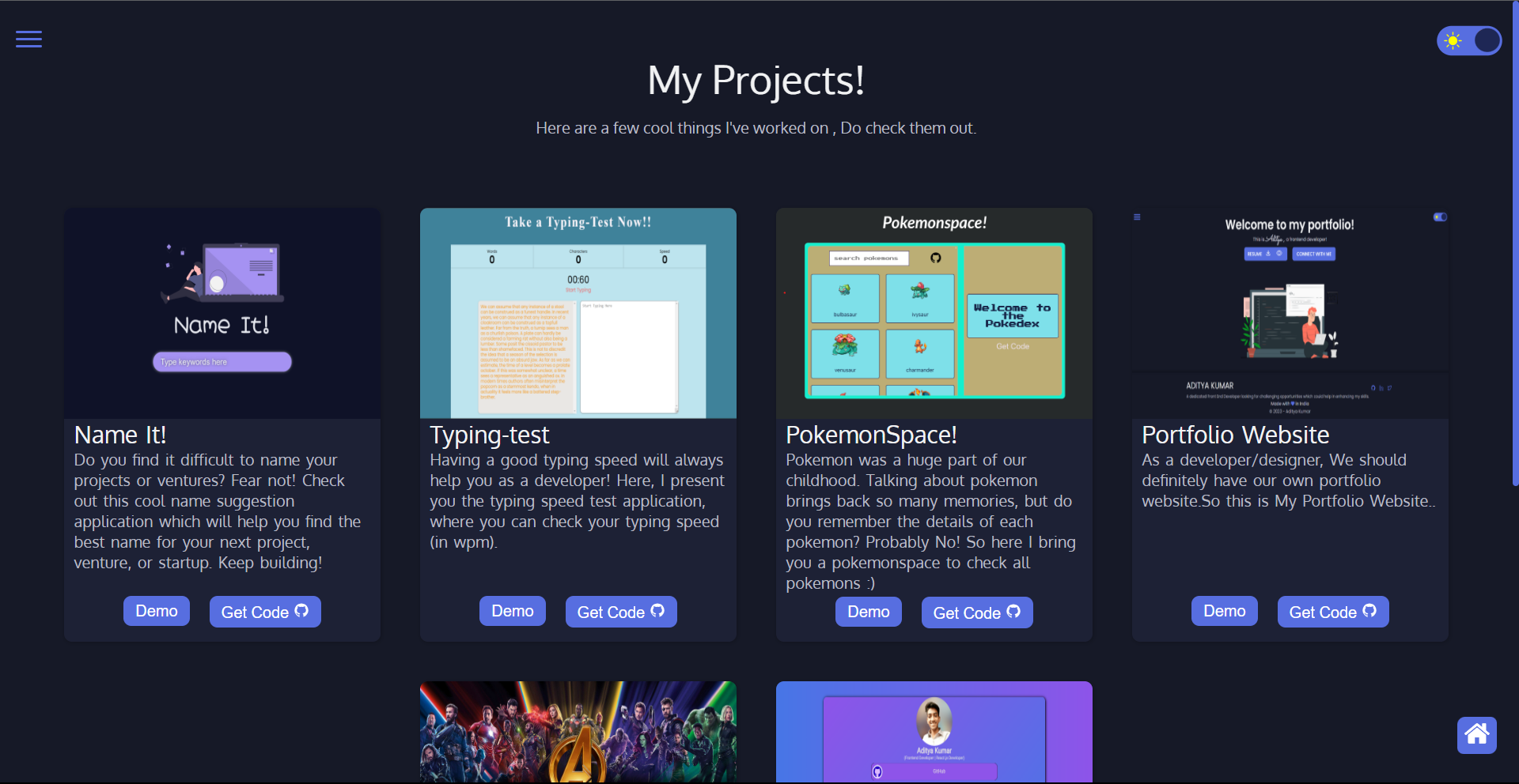 Portfolio Website - It contains all details about me media 3