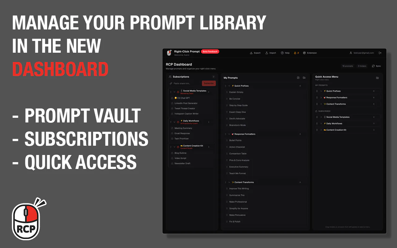 Right-Click Prompt (AI Prompt Manager) gallery image