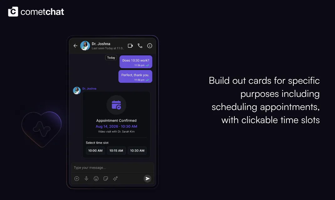 Interactive card messages for chat screenshot 4