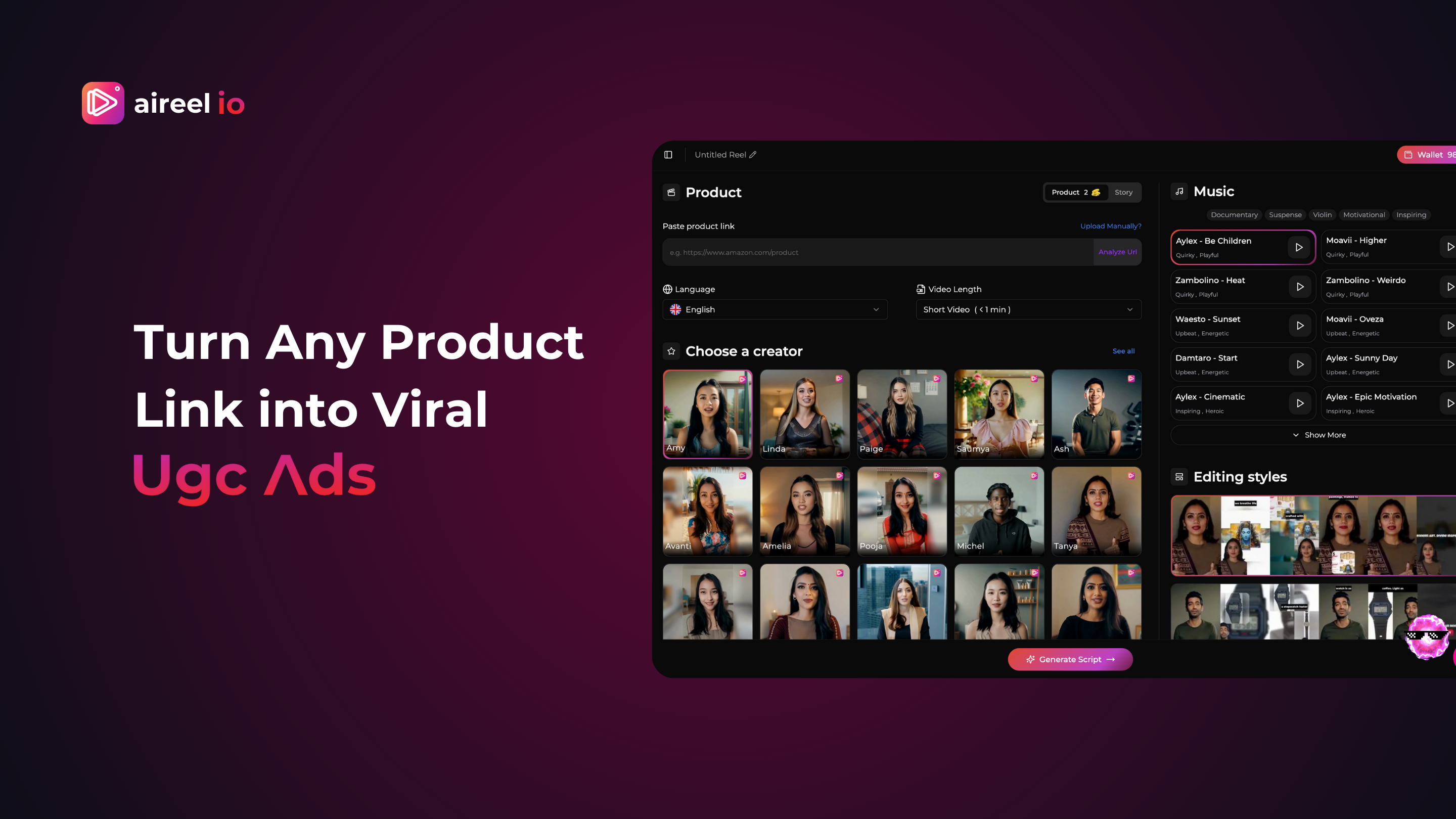 Media AiReel.io - Tạo quảng cáo UGC ngay lập tức với AI-influencers 2