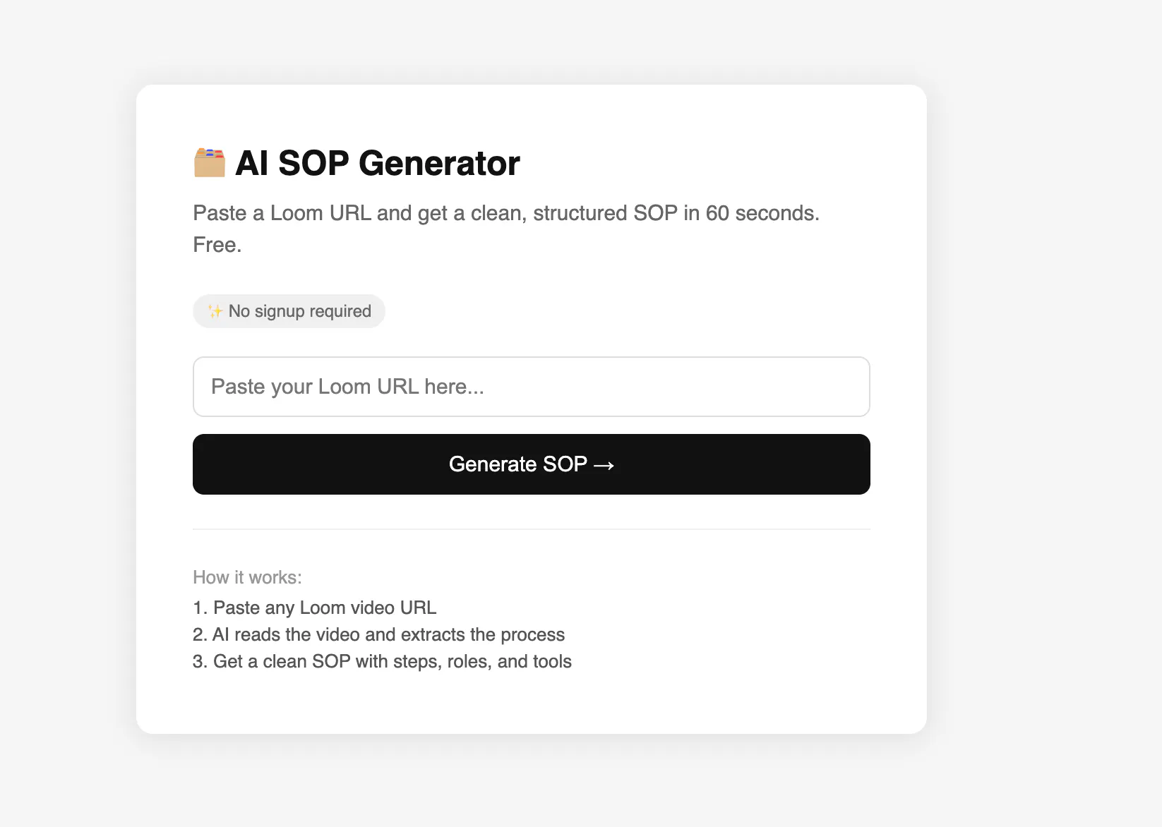 AI SOP Generator 제품 배너