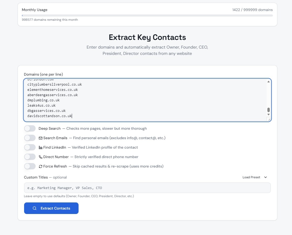 Bulk Contact Finder – Extract ContactsAI gallery image