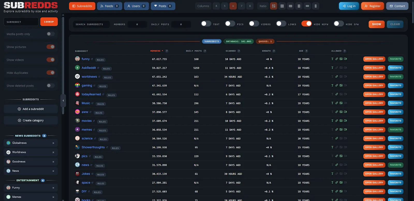 SubRedds screenshot 1