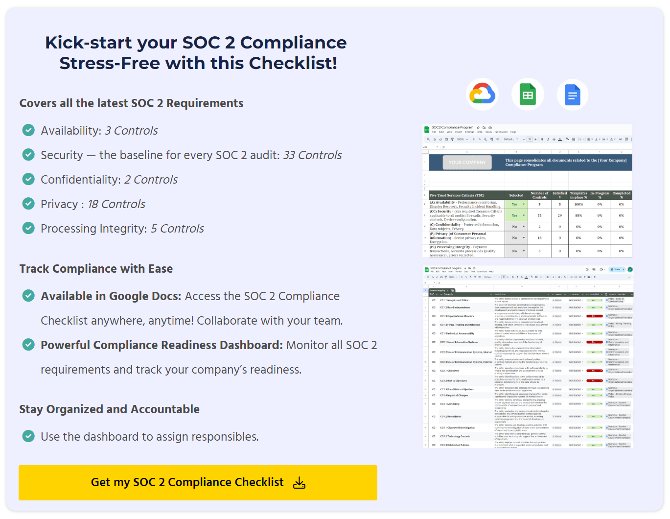 Lista de verificação de conformidade do SOC 2 media 1