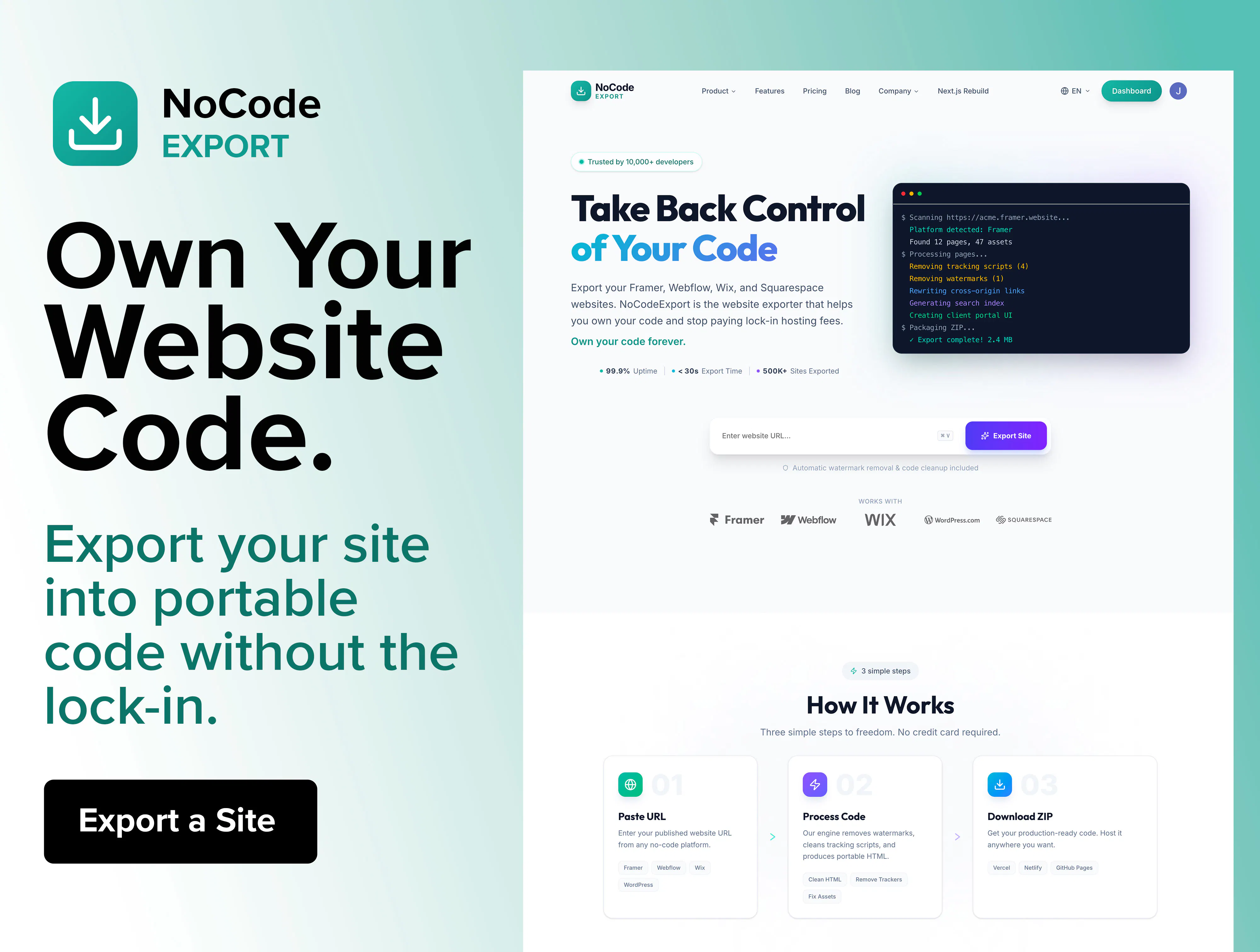 NoCodeExport 제품 배너