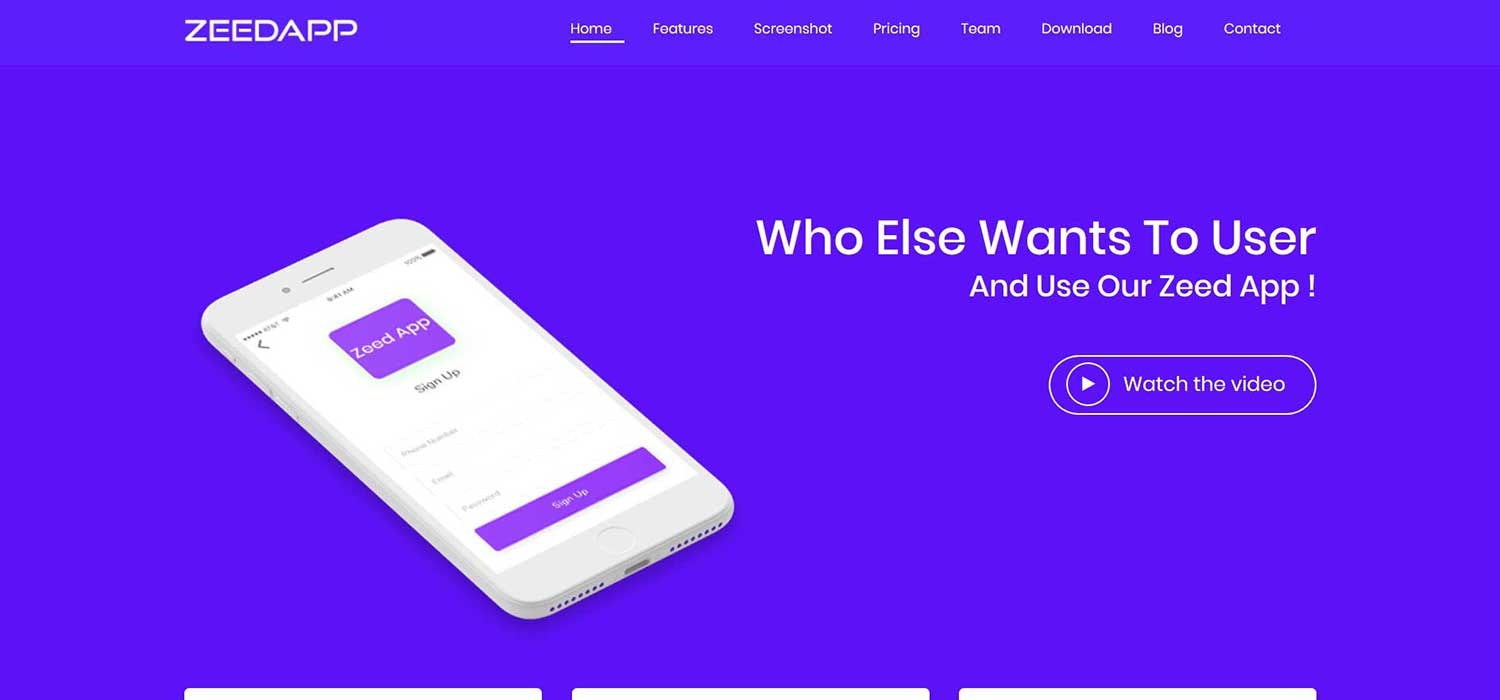 Mobile App -Website Vorlagen